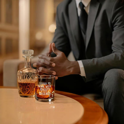 Whiskyglas 425 ml für Abschied und Ruhestand, Glücksgeschenk für Kollegen