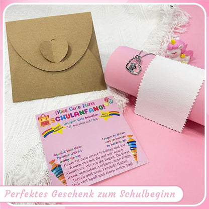 Einhorn Kette Mädchen Geschenke zur Einschulung mit Karte und