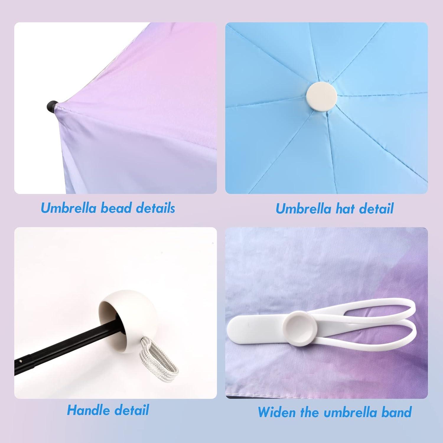 Vesaneae Taschenschirm mit UV-Schutz, Kapselbox, winddicht, kompakt, wasserdicht