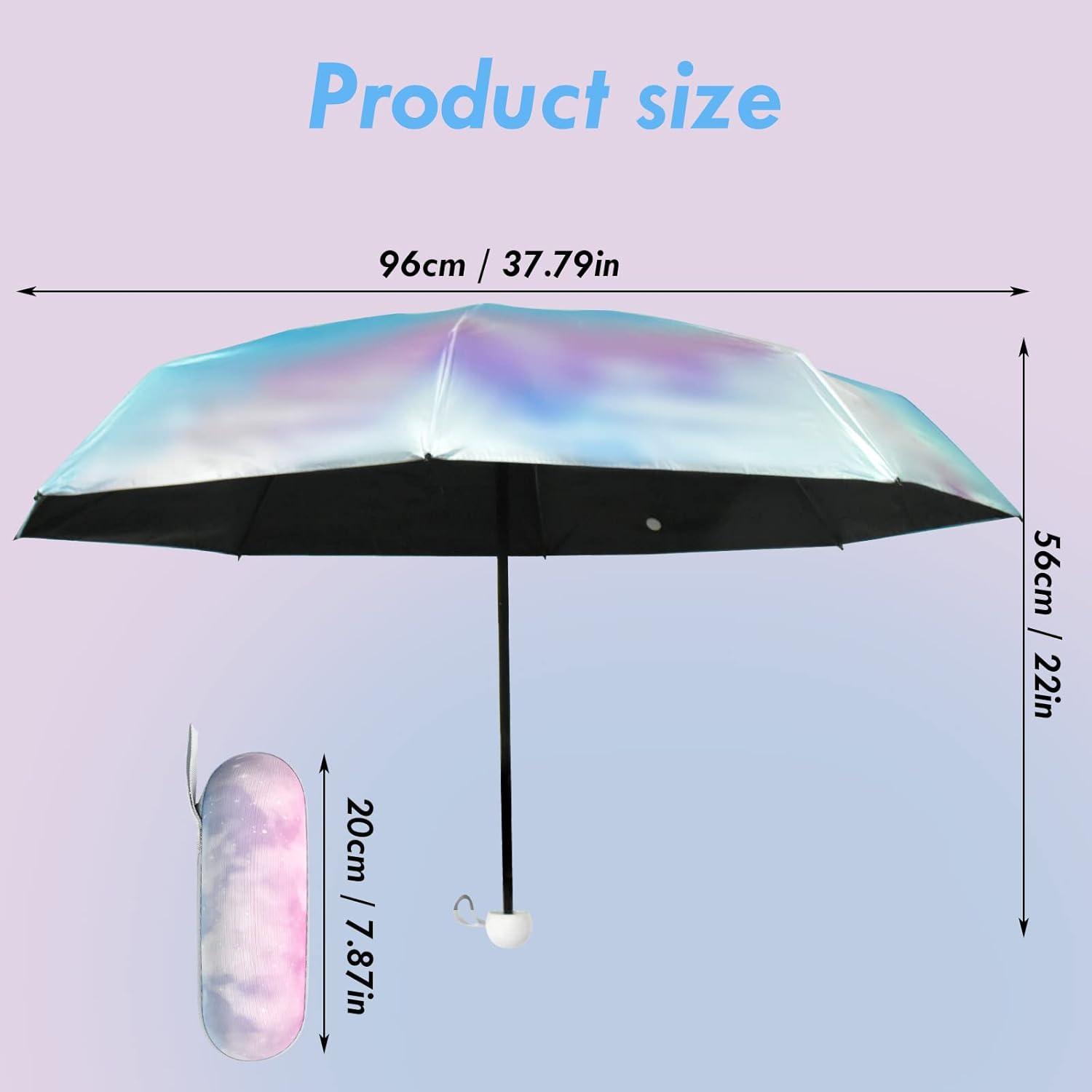 Vesaneae Kompakter Regenschirm UV-Schutz Wasserdicht 8 Rippen