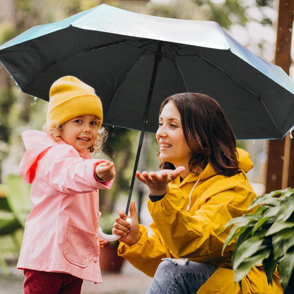 Vesaneae Kompakter Regenschirm UV-Schutz Wasserdicht 8 Rippen