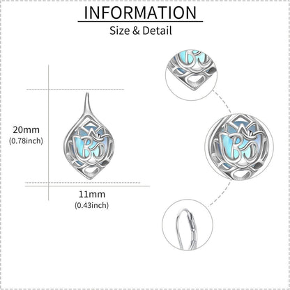 Lotus Blume Sterling Silber Mondstein Ohrringe für Frauen Yoga OM Schmuck