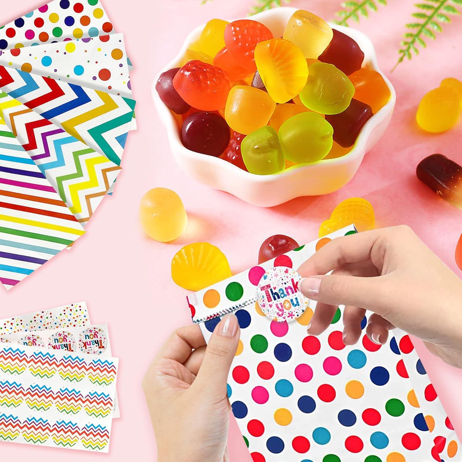 Papiertüten 20 Stück Geschenktüten mit 36 Aufkleber Kindergeburtstag