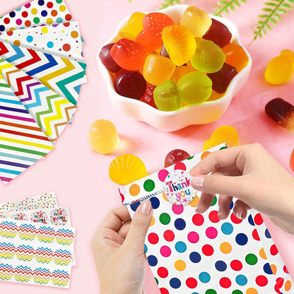 Papiertüten 20 Stück Geschenktüten mit 36 Aufkleber Kindergeburtstag