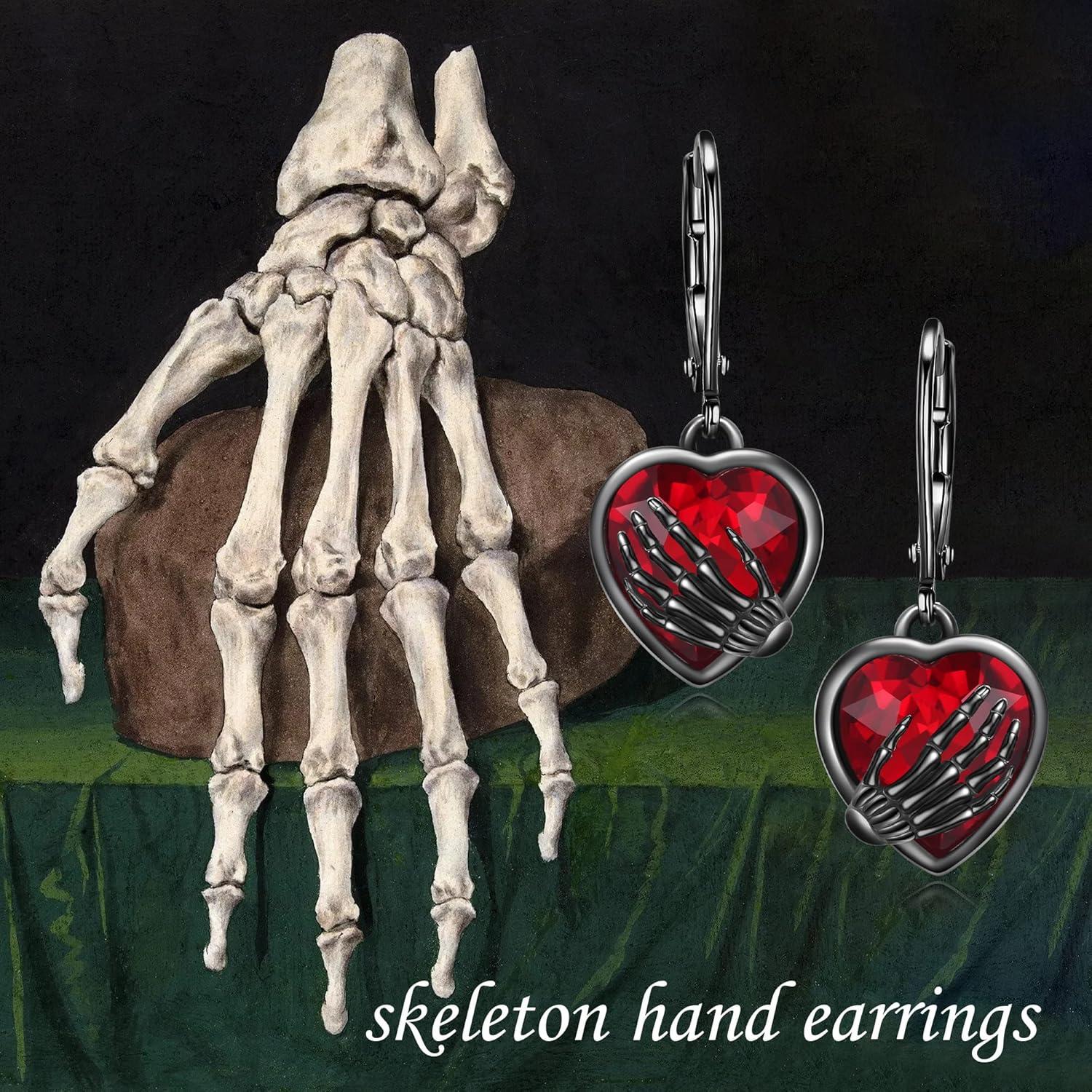 Totenkopf Ohrringe Sterling Silber Skelett Halloween Geschenke