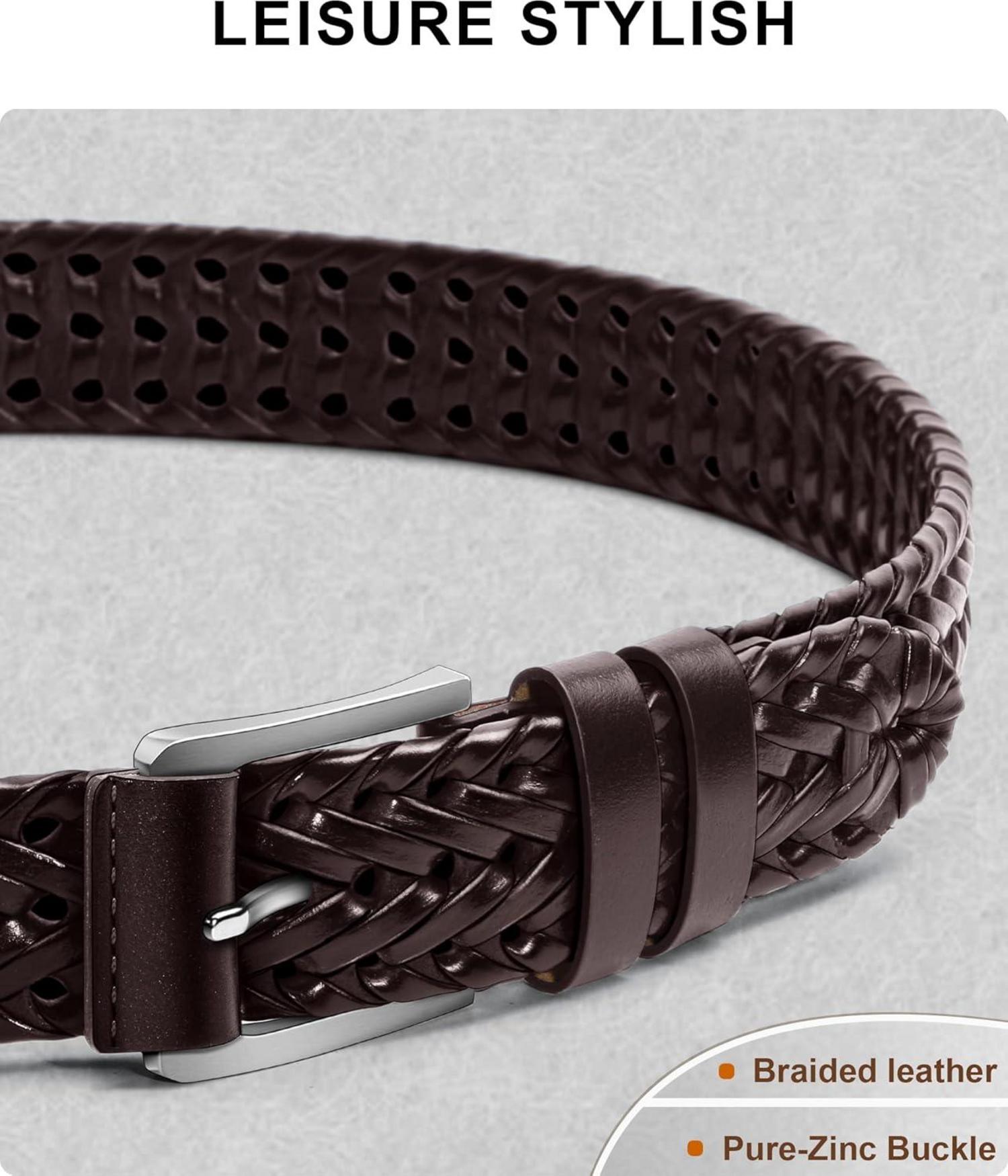 Geflochtener Ledergürtel Herren Golfgürtel 35mm