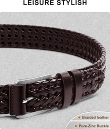Geflochtener Ledergürtel Herren Golfgürtel 35mm