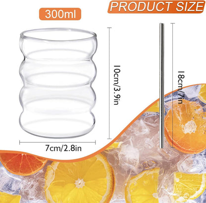 Kreative Ripple Trinkgläser 10oz Welle Form 4er Set