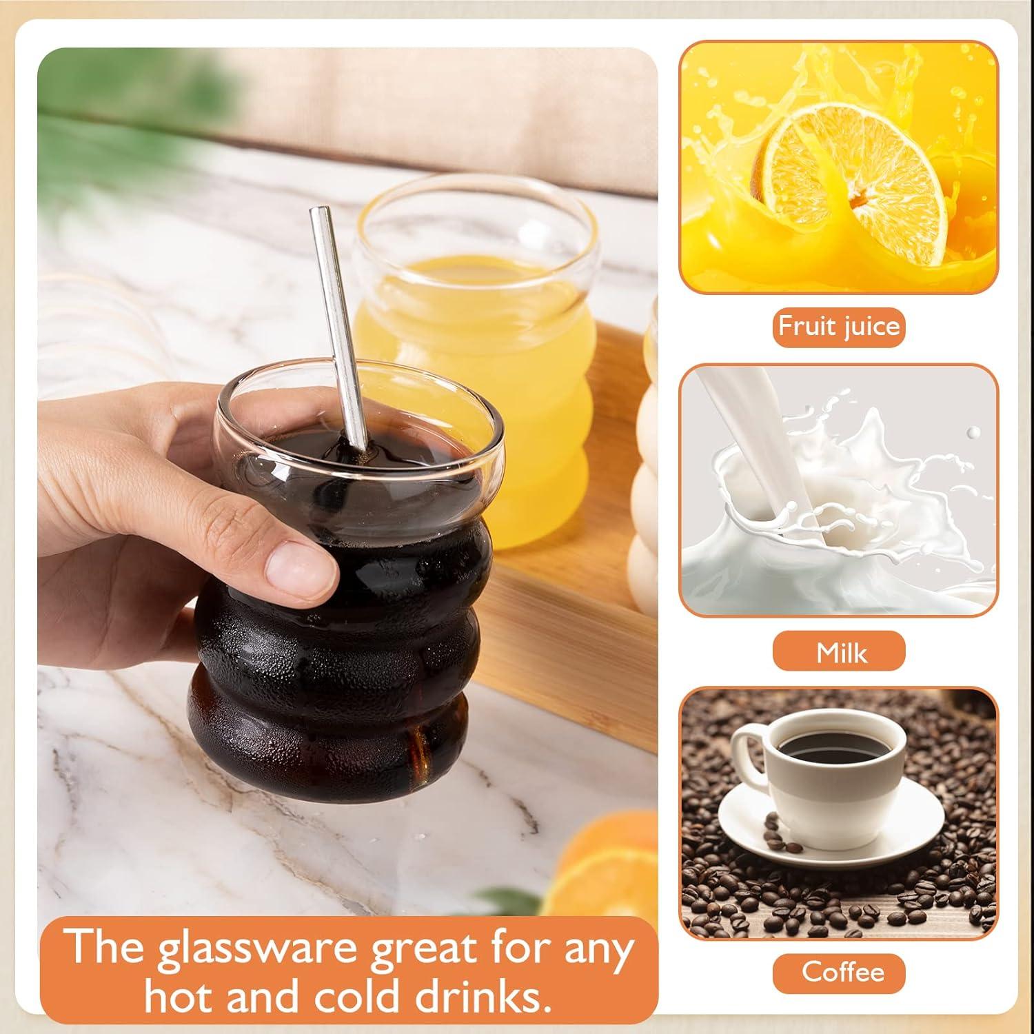 4er Set Kreative Ripple Trinkgläser 10oz Cocktail Glas Transparent