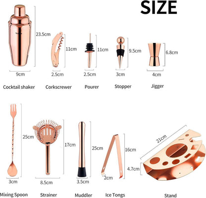 Velaze Cocktail Shaker Set 10tlg Edelstahl Mixer Barkeeper Ständer