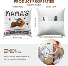 Zierkissenbezug Mama Geschenk Faultier Weiß 45x45 cm mit