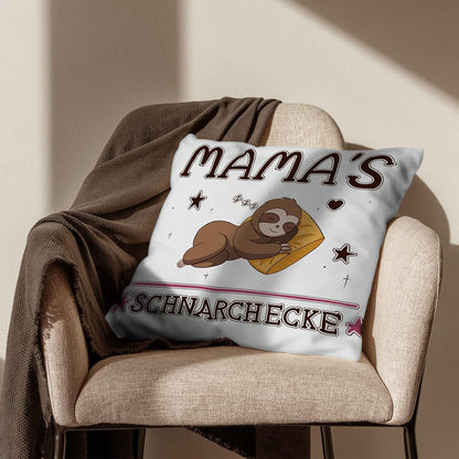 Zierkissenbezug Mama Faultier Geschenk 45x45 cm Weiß mit Taschen