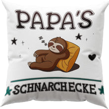 Papa Geschenk 45x45 cm Weiß Kissenbezug mit Taschen Faultier Muster