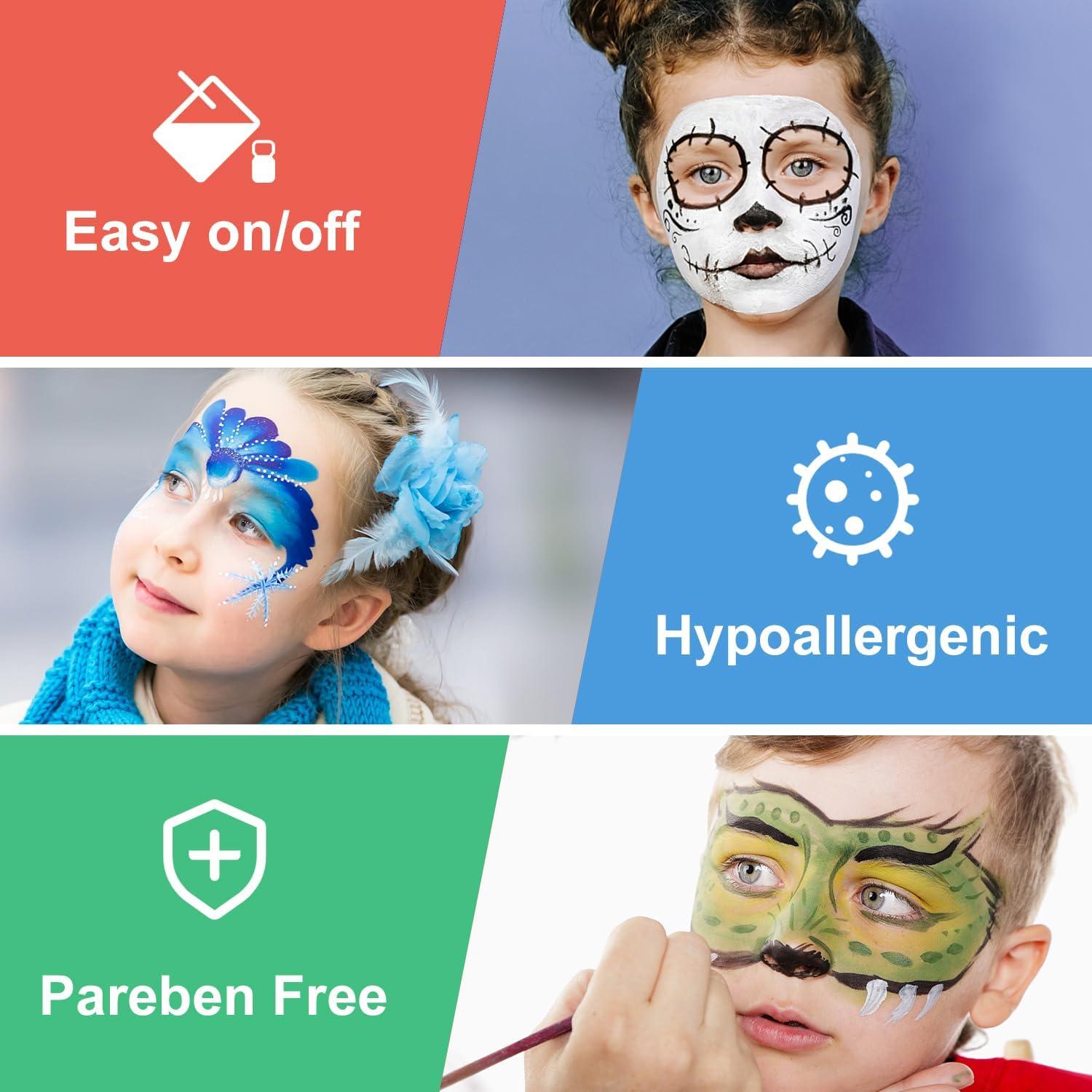 Kinderschminke Set Wasserbasis Gesichts Körperfarben Halloween