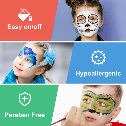 Kinderschminke Set Wasserbasis Gesichts Körperfarben Halloween
