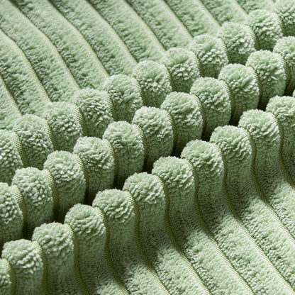 Grüne Kordsamt Kissenbezüge 45x45 2er Set gestreift