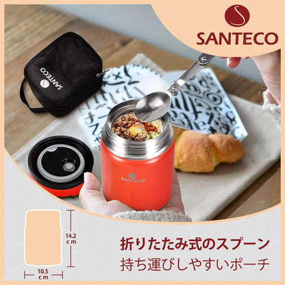 Isolierter Warmhaltebehälter Edelstahl 500ml Lunchbox mit Löffel und