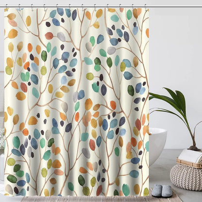 Duschvorhang 180x200 Beige Antischimmel Vintage Textil Ösen