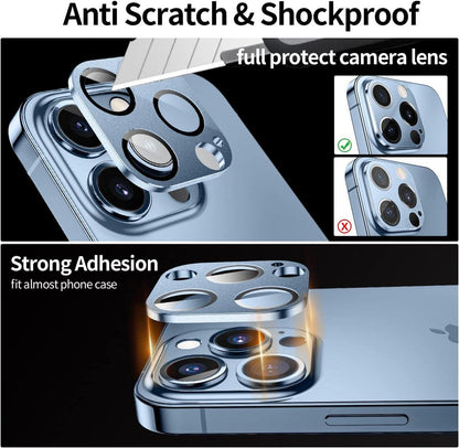 iPhone 13 Pro Max Kameraschutz, Kratzfestes Glas Cover, Sierrablau