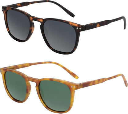 Polarisierte Sonnenbrille Vintage Retro Rund Quadratisch UV400 Set