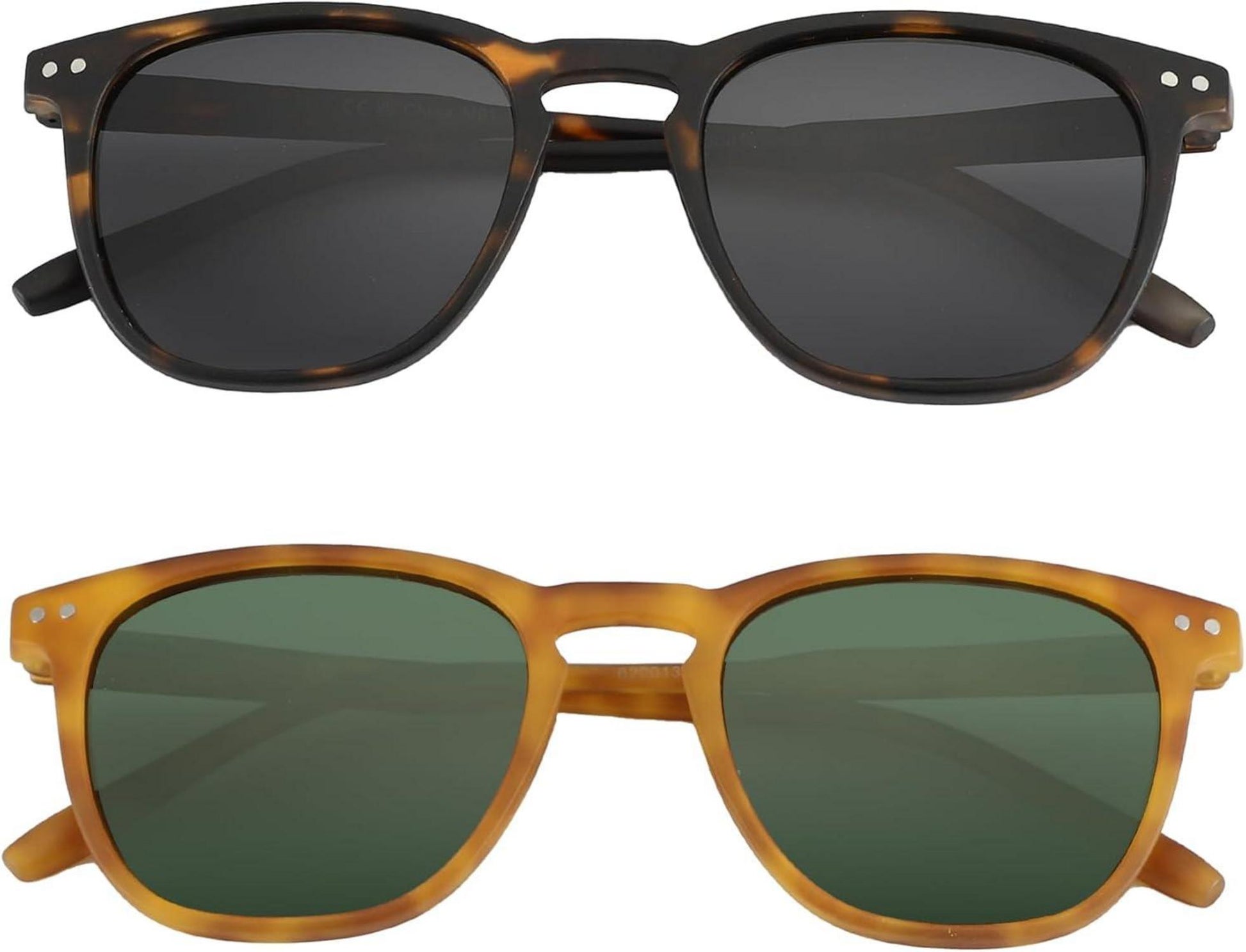 Polarisierte Vintage Sonnenbrille Set - 2 Paare Retro Runde