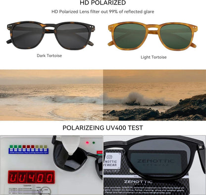 ZENOTTIC 2er Pack Polarisierte Sonnenbrille Retro Unisex UV400 Schutz