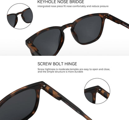 2er Set ZENOTTIC Polarisierte Sonnenbrille Retro Vintage Unisex UV400 Schutz
