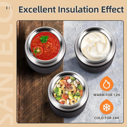 Isolierbehälter Edelstahl 500ml | Warmhaltebox mit Löffel