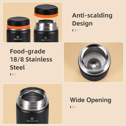 Isolierbehälter Edelstahl 500ml | Warmhaltebox mit Löffel