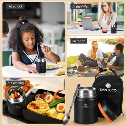 Isolierbehälter Edelstahl 500ml | Warmhaltebox mit Löffel