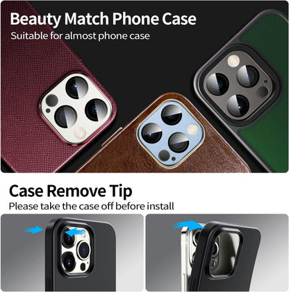 Kamera Glas für iPhone 13 Pro & Pro Max, 9H-Klarglas, Matte Metall-Legierung