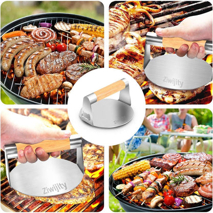 Smash Burgerpresse 14cm Edelstahl Burger Smasher für Grill