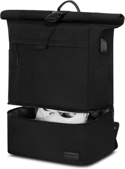 Wasserdichter Rolltop Rucksack mit Schuhfach und Laptopfach