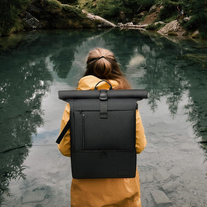 Wasserdichter Rolltop Rucksack mit Schuhfach und Laptopfach