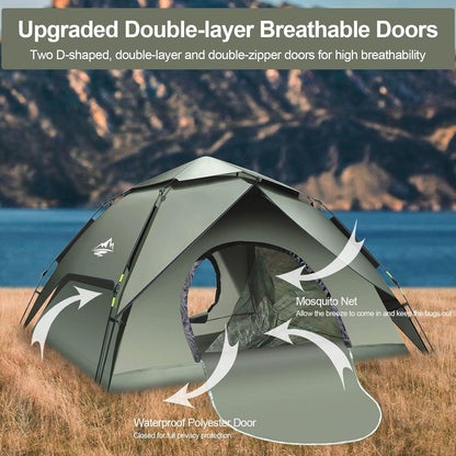 Automatisches Campingzelt für 2-3 Personen, Pop-Up, UV-Schutz, wasserdicht, winddicht