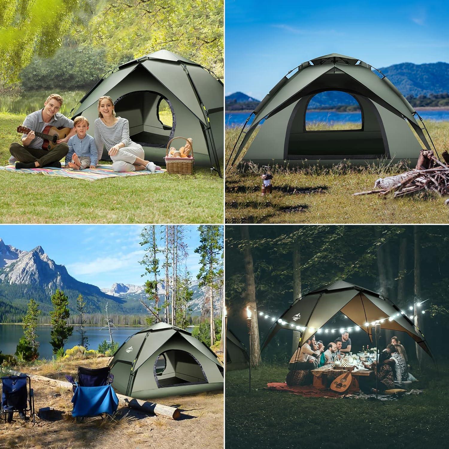 Camping Zelt Pop Up Sofortzelt 2-3 Personen Wasserdicht Winddicht UV Schutz