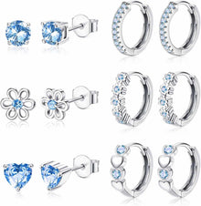 JeweBella Kleine Ohrringe Set Damen Mädchen 925 Silber Ohrringe Blume