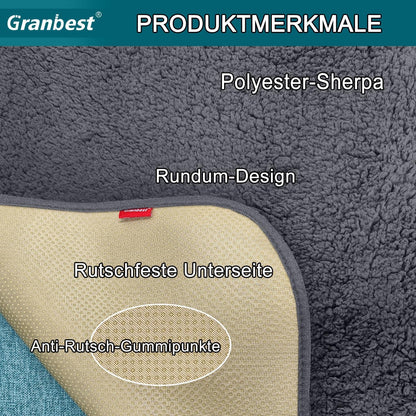 Granbest Sofa Sitzkissenbezug 3-Sitzer Anti-Rutsch Grau