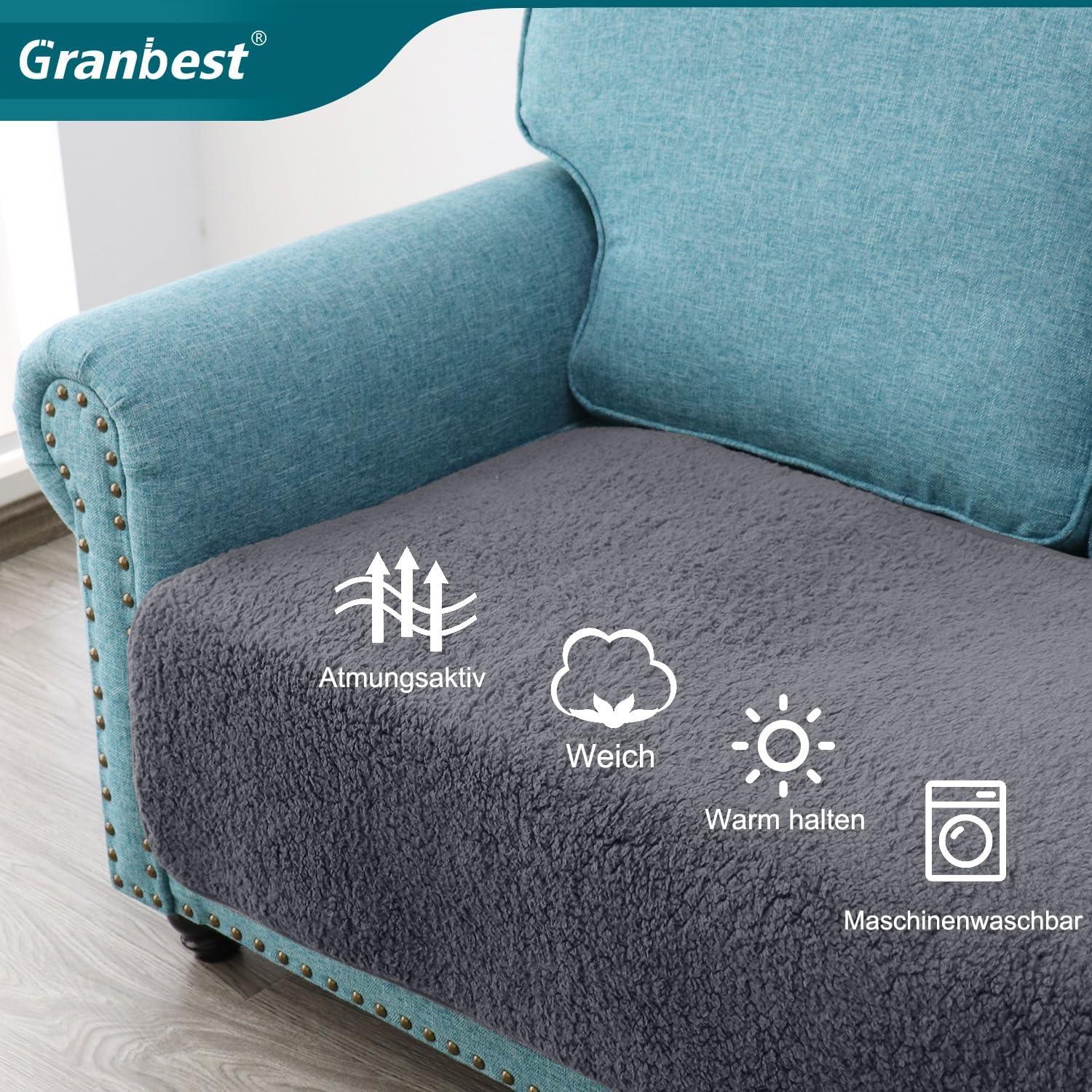 Super Weiche Dicke Sofa Sitzkissen Bezüge rutschfeste 3-Sitzer Grau