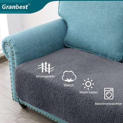 Super Weiche Dicke Sofa Sitzkissen Bezüge rutschfeste 3-Sitzer Grau