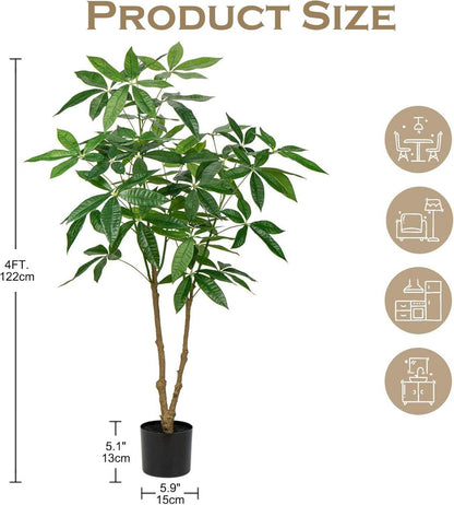 Große Künstliche Glückskastanie Pachira Aquatica 120cm