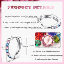 Silber Creolen mit Zirkonia 925 Sterling Silber Ohrringe