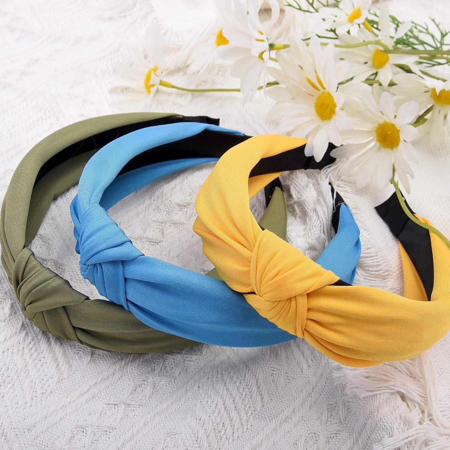 SIQUK Damen Haarreifen Knoten Stirnband 12 Farben Set
