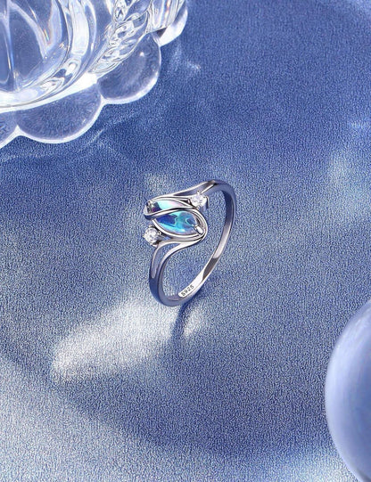 Adramata Mondstein Ring Silber 925 Solitaire Damen Edelstein 57