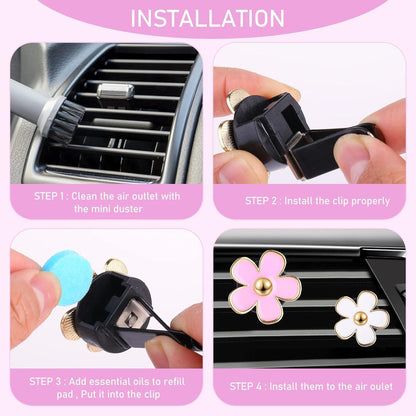 8er Pack Gänseblümchen Auto Lufterfrischer Clip Set