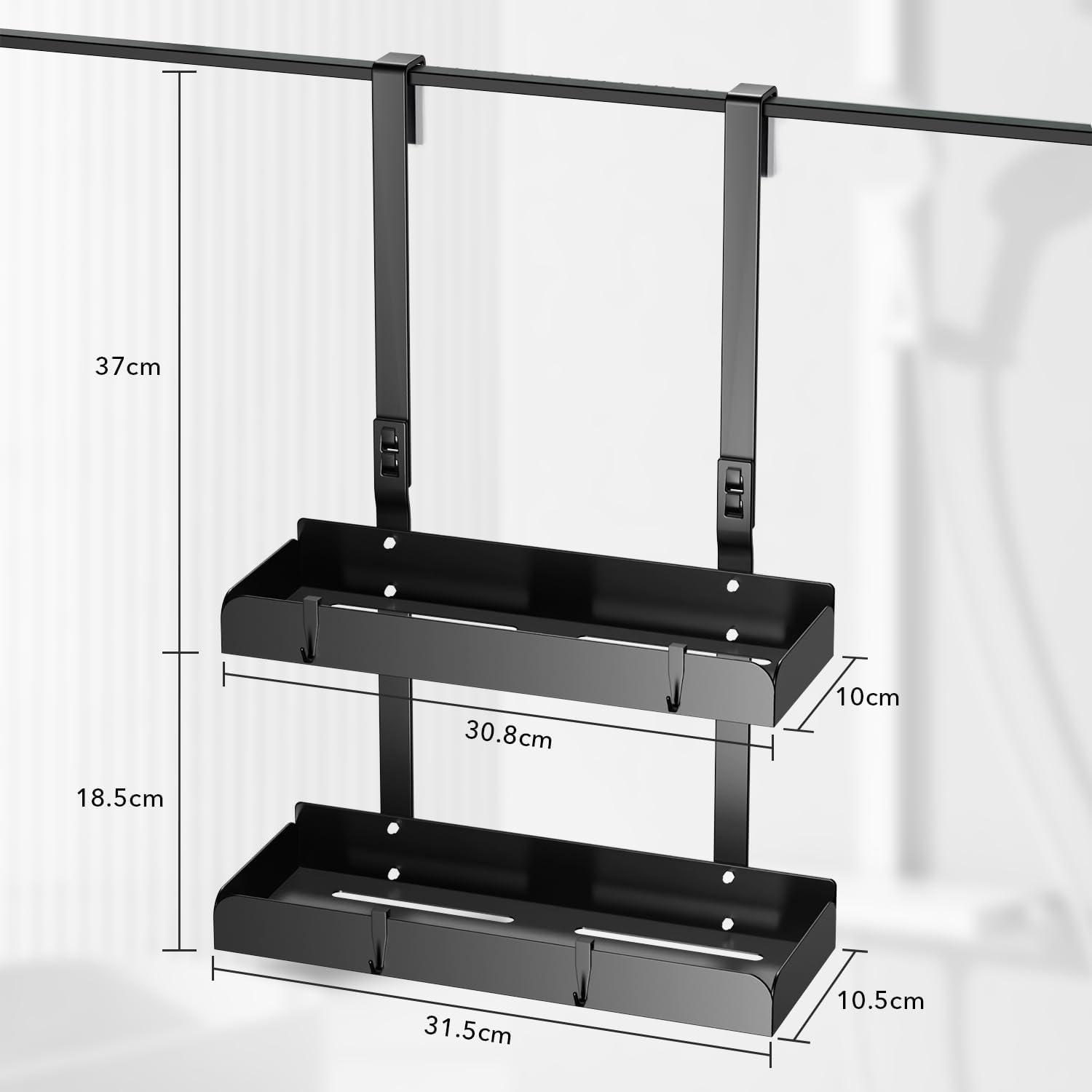 Duschregal ohne Bohren Duschkorb Organizer Hängend Edelstahl 55x31x10 cm