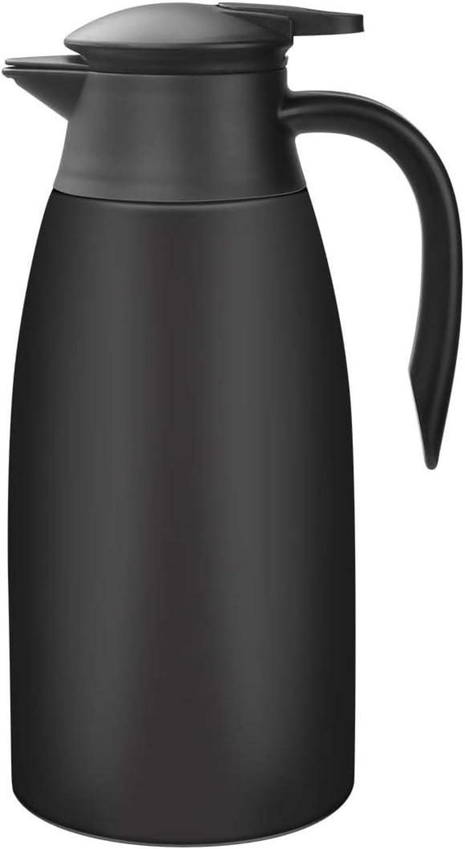 Thermoskanne 2 Liter Isolierkanne Edelstahl Tee Kaffee Schwarz