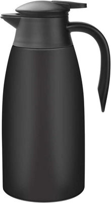 Thermoskanne 2 Liter Isolierkanne Edelstahl Tee Kaffee Schwarz