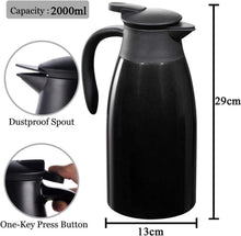 Thermoskanne 2 Liter Edelstahl Isolierkanne Kaffeekanne
