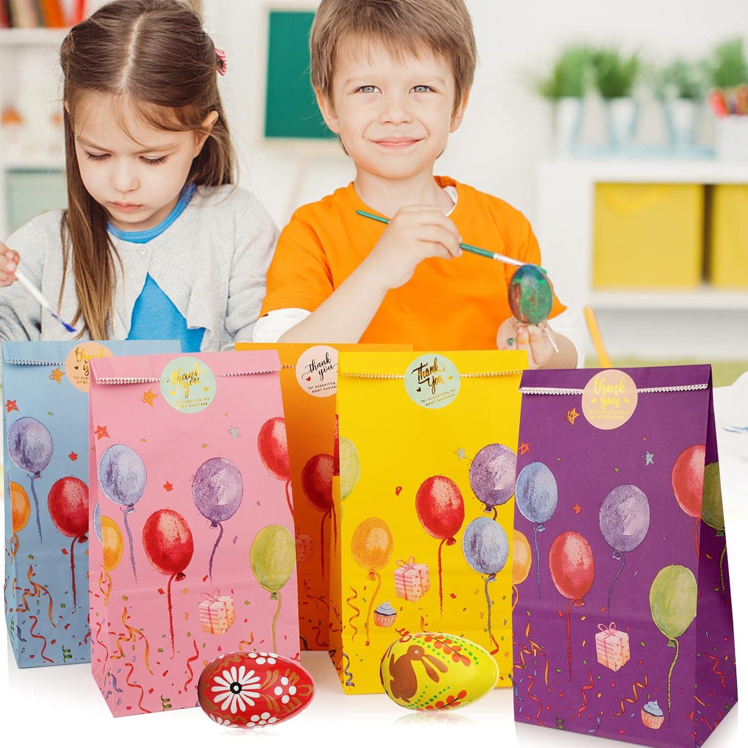 Geschenktüten Papier 24 Stück bunte Tüten Candybar Mitgebsel 22x12x7cm